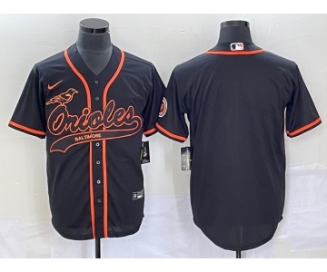 Men's Baltimore Orioles Black Cool Base Stitched Baseball Jersey