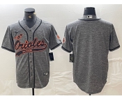 Men's Baltimore Orioles Blank Grey Gridiron Cool Base Stitched Baseball Jersey