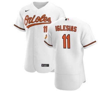 Men's Nike Baltimore Orioles #11 Jose Iglesias White Home 2020 Authentic Player Baseball Jersey