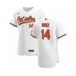 Men's Nike Baltimore Orioles #14 Rio Ruiz White Home 2020 Authentic Player Baseball Jersey