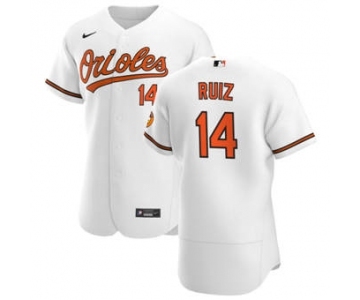 Men's Nike Baltimore Orioles #14 Rio Ruiz White Home 2020 Authentic Player Baseball Jersey