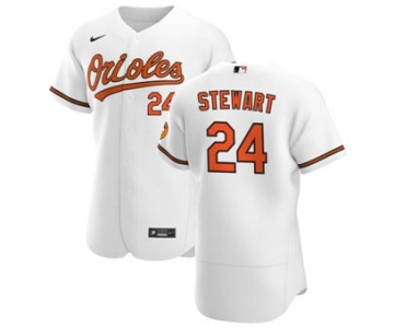 Men's Nike Baltimore Orioles #24 DJ Stewart White Home 2020 Authentic Player Baseball Jersey