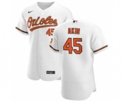 Men's Nike Baltimore Orioles #45 Keegan Akin White Home 2020 Authentic Player Baseball Jersey