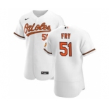 Men's Nike Baltimore Orioles #51 Paul Fry White Home 2020 Authentic Player Baseball Jersey