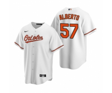 Men's Nike Baltimore Orioles #57 Hanser Alberto White Home Stitched Baseball Jersey