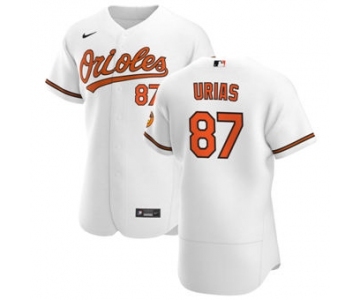 Men's Nike Baltimore Orioles #87 Ramon Urias White Home 2020 Authentic Player Baseball Jersey