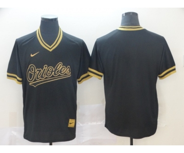 Men's Nike Baltimore Orioles Blank Authentic Black Gold Fashion Baseball Jersey