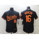 Nike Men's Baltimore Orioles #16 Trey Mancini Black Alternate Flex Base Authentic Collection Baseball Jersey