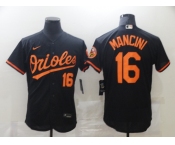 Nike Men's Baltimore Orioles #16 Trey Mancini Black Alternate Flex Base Authentic Collection Baseball Jersey