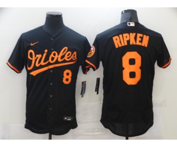 Nike Men's Baltimore Orioles #8 Cal Ripken Black Alternate Flex Base Authentic Collection Baseball Jersey