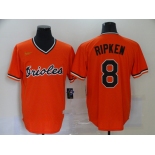 Nike Men's Mitchell and Ness Baltimore Orioles #8 Cal Ripken Authentic Orange Throwback Baseball Jersey