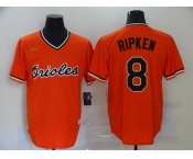 Nike Men's Mitchell and Ness Baltimore Orioles #8 Cal Ripken Authentic Orange Throwback Baseball Jersey