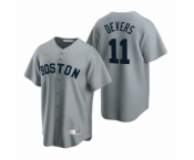 Boston Red Sox #11 Rafael Devers Nike Gray Cooperstown Collection Road Jerse