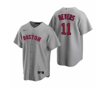 Boston Red Sox #11 Rafael Devers Nike Gray Replica Road Jersey