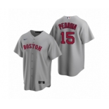 Boston Red Sox #15 Dustin Pedroia Nike Gray Replica Road Jersey