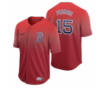 Boston Red Sox #15 Dustin Pedroia Red Fade Nike Jersey