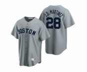 Boston Red Sox #28 J.D. Martinez Nike Gray Cooperstown Collection Road Jersey