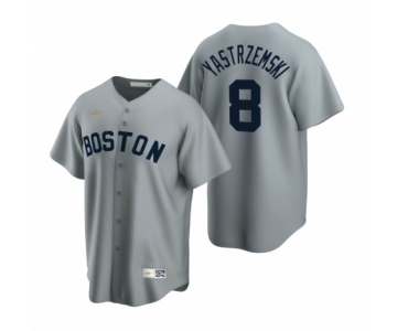 Boston Red Sox #8 Carl Yastrzemski Nike Gray Cooperstown Collection Road Jersey