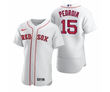 Men Boston Red Sox #15 Dustin Pedroia Nike White 2020 Authentic Jersey