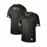 Men's Boston Red Sox #1 Bobby Doerr Authentic Black Gold Fashion Baseball Jersey