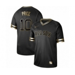 Men's Boston Red Sox #10 David Price Authentic Black Gold Fashion Baseball Jersey