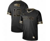 Men's Boston Red Sox #10 David Price Authentic Black Gold Fashion Baseball Jersey