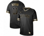 Men's Boston Red Sox #11 Rafael Devers Authentic Black Gold Fashion Baseball Jersey