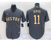 Men's Boston Red Sox #11 Rafael Devers Grey 2022 All Star Stitched Cool Base Nike Jersey