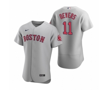 Men's Boston Red Sox #11 Rafael Devers Nike Gray Authentic Road Jersey