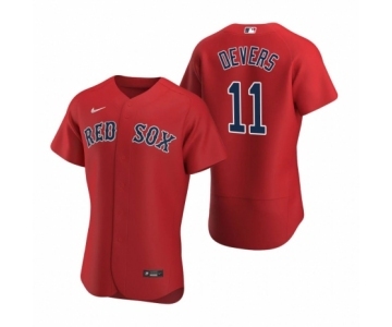 Men's Boston Red Sox #11 Rafael Devers Nike Red Authentic 2020 Alternate Jersey