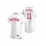 Men's Boston Red Sox #11 Rafael Devers Nike White Authentic 2020 Alternate Jersey