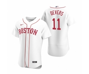 Men's Boston Red Sox #11 Rafael Devers Nike White Authentic 2020 Alternate Jersey