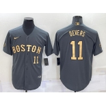 Men's Boston Red Sox #11 Rafael Devers Number Grey 2022 All Star Stitched Cool Base Nike Jersey