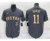 Men's Boston Red Sox #11 Rafael Devers Number Grey 2022 All Star Stitched Cool Base Nike Jersey