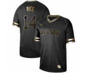 Men's Boston Red Sox #14 Jim Rice Authentic Black Gold Fashion Baseball Jersey