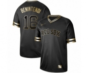 Men's Boston Red Sox #16 Andrew Benintendi Authentic Black Gold Fashion Baseball Jersey