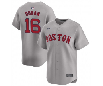 Men's Boston Red Sox #16 Jarren Duran Gray 2024 Away Limited Stitched Baseball Jersey