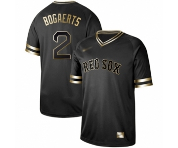 Men's Boston Red Sox #2 Xander Bogaerts Authentic Black Gold Fashion Baseball Jersey