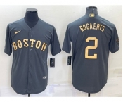 Men's Boston Red Sox #2 Xander Bogaerts Grey 2022 All Star Stitched Cool Base Nike Jersey