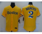 Men's Boston Red Sox  #2 Xander Bogaerts Nike Gold Flex Base Authentic Collection MLB Jersey