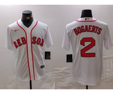 Men's Boston Red Sox #2 Xander Bogaerts White Cool Base Stitched Jersey