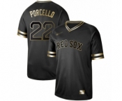 Men's Boston Red Sox #22 Rick Porcello Authentic Black Gold Fashion Baseball Jersey