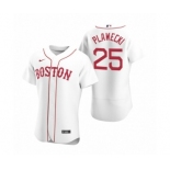 Men's Boston Red Sox #25 Kevin Plawecki Nike White Authentic 2020 Alternate Jersey