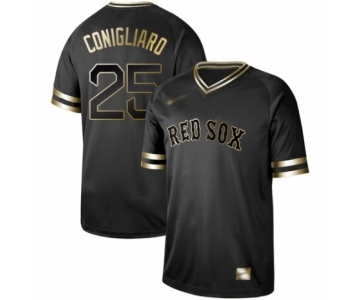 Men's Boston Red Sox #25 Tony Conigliaro Authentic Black Gold Fashion Baseball Jersey