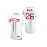 Men's Boston Red Sox #26 Wade Boggs Nike White Authentic 2020 Alternate Jersey