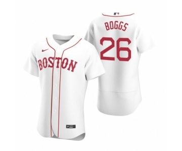 Men's Boston Red Sox #26 Wade Boggs Nike White Authentic 2020 Alternate Jersey