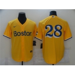 Men's Boston Red Sox #28 J.D. Martinez Nike Gold 2021 City Connect Replica Player Jersey