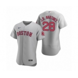 Men's Boston Red Sox #28  J.D. Martinez Nike Gray Authentic Road Jersey