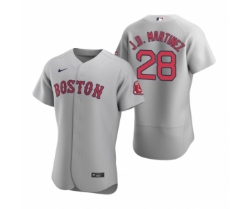 Men's Boston Red Sox #28  J.D. Martinez Nike Gray Authentic Road Jersey