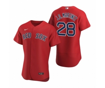 Men's Boston Red Sox #28 J.D. Martinez Nike Red Authentic 2020 Alternate Jersey